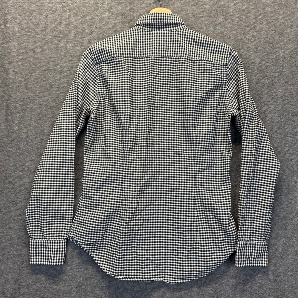 Ralph Lauren Sport Womens 6 Gingham Button Down Shirt Navy Blue White Cotton - Picture 3 of 9